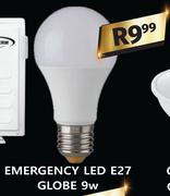 Emergency LED E27 Globe 9W