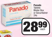 Panado Tablets Blister Box Or Securitainer-24s Each