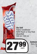 Sta Soft Fabric Conditioner Refill Pouch Or Doy Pack Assorted-500ml/800ml Each
