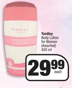 Yardley Body Lotion For Women Assorted-400ml Each