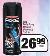 Axe Body Spray For Men Assorted-150ml Each