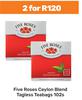 Five Roses Ceylon Blend Tagless Teabags-For 2 x 102s