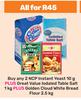 2xNCP Instant Yeast 10g+Great Value Lodaled Table Salt 1Kg+Golden Cloud White Bread Flour 2.5Kg-All 