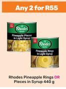 Rhodes Pineapple Rings Or Pieces In Syrup-For Any 2 x 440g
