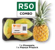 1 x Pineapple & 1 x Papaya Prepack Combo