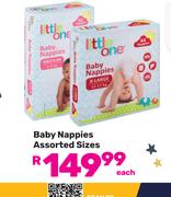 Little One Baby Nappies Assorted Sizes-Each