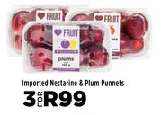 Imported Nectarine & Plum Punnets-For 3