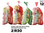 Top Red, Cripps Pink , Kanzi Or Granny Smith Apple Econopacks-For 2 x 1.5kg