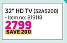 Hisense 32" (81cm) HD TV 32A5200