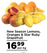 New Season Lemons, Oranges & Star Ruby Grapefruit-Per kg