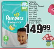 Pampers Active Baby Disposable Diapers-Per Pack