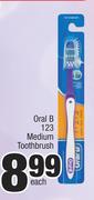 Oral-B 123 Medium Toothbrush-Each