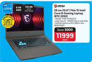 MSI 39cm (15.6") Thin 15 Intel Core i5 Gaming Laptop RTX 2050 THIN 15 B12UCX