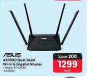 Asus AX1800 Dual Band WiFi 6 Gigabit Router RT-AX53U