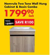Nomvula Two Tone Wall Hung Cabinet & Basin Combo