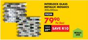 Interlock Glass Metallic Mosaics - per sheet / price from