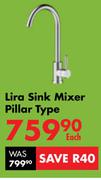 Lira Sink Mixer Pillar Type