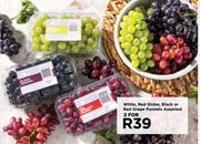 White, Red Globe, Black Or Red Grape Punnets Assorted-For 2