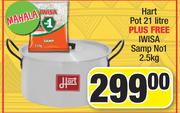 Hart Pot 21 Litre + Iwisa Samp No1  2.5kg