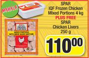 Spar IQF Frozen Chicken Mixed Portions 4kg + Free Spar Chicken Livers 250g