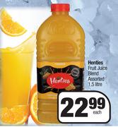 Henties Fruit Juice Blend Assorted-1.5L Each