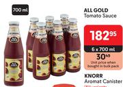 All Gold Tomato Sauce-6 x 700ml