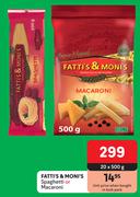Fatti's & Moni's Spaghetti Or Macaroni-20 x 500g