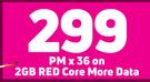 2 x Samsung Galaxy A13 4G Smartphone-On 2GB Red Core More Data + On Promo 65