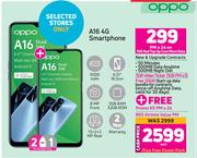 2 x Oppo A16 4G Smartphone-On 1GB Red Top Up Core More Data + On Promo 65
