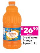 Great Value Orange Squash-2L Each