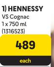 Hennessy VS Cognac-750ml Each