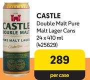 Castle Double Malt Pure Malt Lager Cans-24 x 410ml Per Case