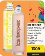 Ice Tropez French Wine Based Cocktail From St Tropez Or Exotic Ginger NRBs-24 x 275ml Per Case