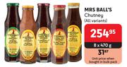 Mrs Ball's Chutney (All Variants)-8 x 470g