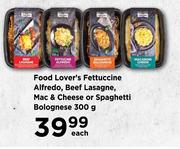 Food Lover's Fettuccine Alfredo, Beef Lasagne, Mac & Cheese Or Spaghetti Bolognese-300g Each