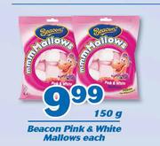 Beacon Pink & White Mallows-150g Each