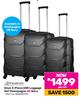 Travelwize Onyx 3 Piece ABS Luggage Set Champagne Or Navy 850003726-Per Set