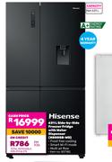 Hisense 631L Side By Side Freezer/Fridge With Water Dispenser H800SB-WD 837182