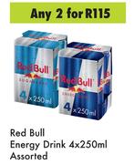 Red Bull Energy Drink Assorted-For 2 x 4 x 250ml