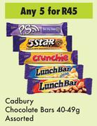 Cadbury Chocolate Bars Assorted-For Any 5 x 40-49g