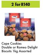 Cape Cookies Double Or Romeo Delight Biscuits Assorted-For 2 x 1Kg