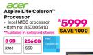 Acer Aspire Lite Celeron Processor 850005410