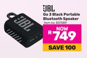 JBL Go 3 Black Portable Bluetooth Speaker
