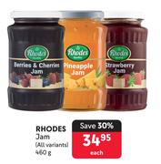 Rhodes Jam (All Variants)-460g Each