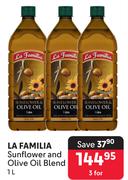La Familia Sunflower & Olive Oil Blend-For 3 x 1L 