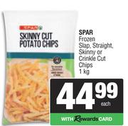Spar Frozen Slap,Straight,Skinny Or Crinkle Cut Chips-1Kg