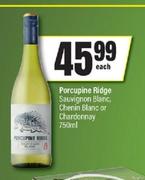 Porcupine Ridge Sauvignon Blanc, Chenin Blanc Or Chardonnay-750ml Each