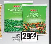 Spar Mixed Vegetable Or Garden Peas-1Kg Each