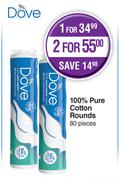 Dove 100% Pure Cotton Rounds 80 Pieces-For 2