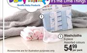 Baby Things Wash Cloths 6 Piece Assorted Colours-Per Pack
